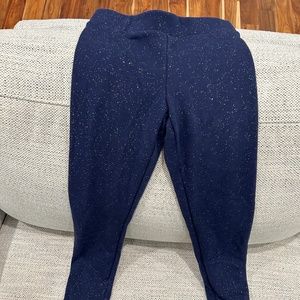 Never worn navy blue sparkle fleece lined leggings